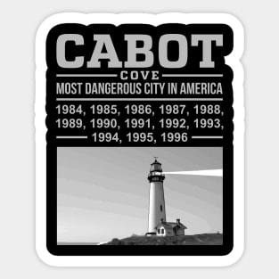 Cabot Cove Most Dangerous City Sticker